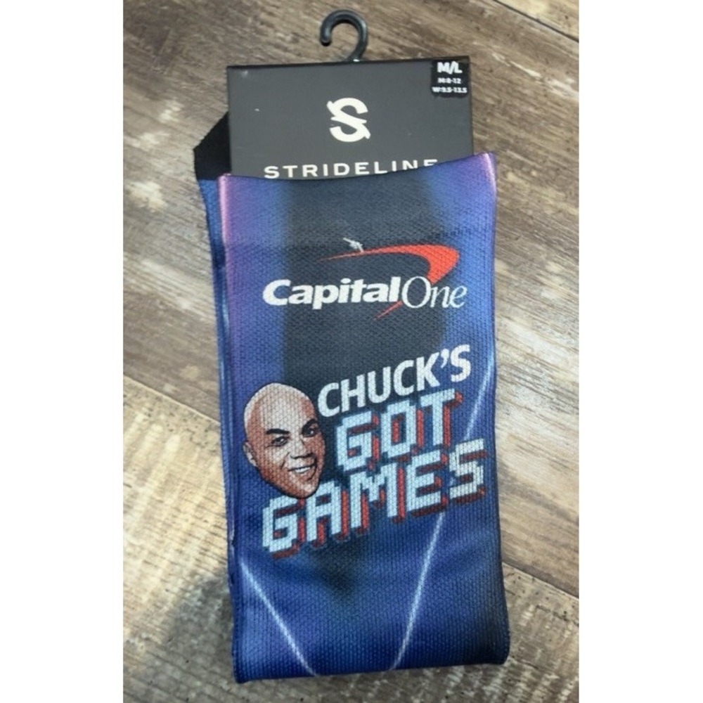 Strideline 2026 Men's Final Four Capital One Chuck's Got Games Socks M/L NWT